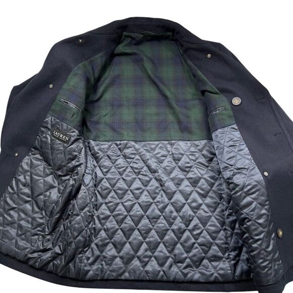 Lauren Ralph Lauren Men's Double-Breasted Quilted Lined Peacoat 40S - Picture 5 of 12